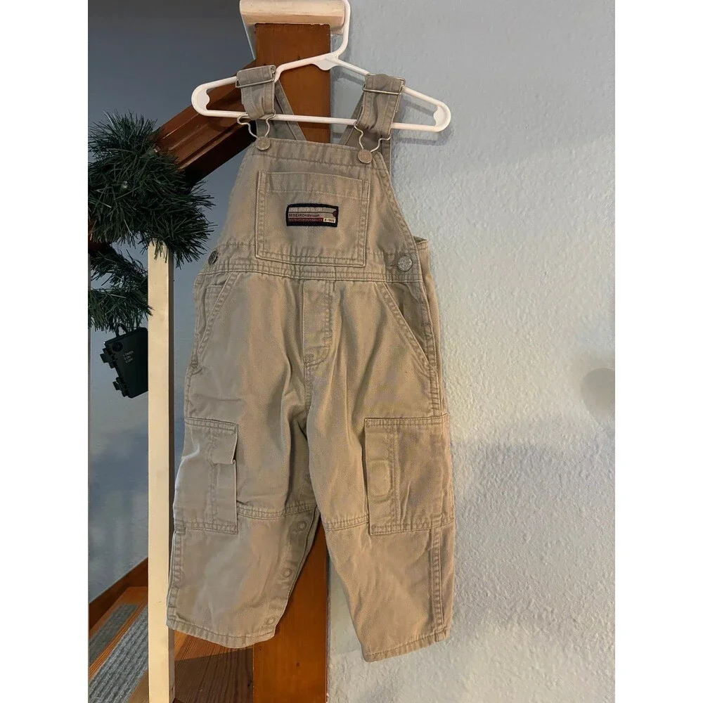 Y2K oshkosh b’gosh 2t khaki research division overalls